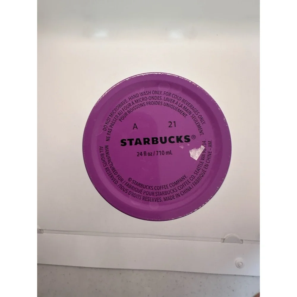 Starbucks Stainless Steel Cold‎ Cup Tumbler - Purple Turquoise Blue Ombré 24 Oz